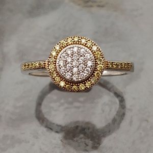 Wkd Sale⭐Real Diamond & Yellow Sapphire Ring